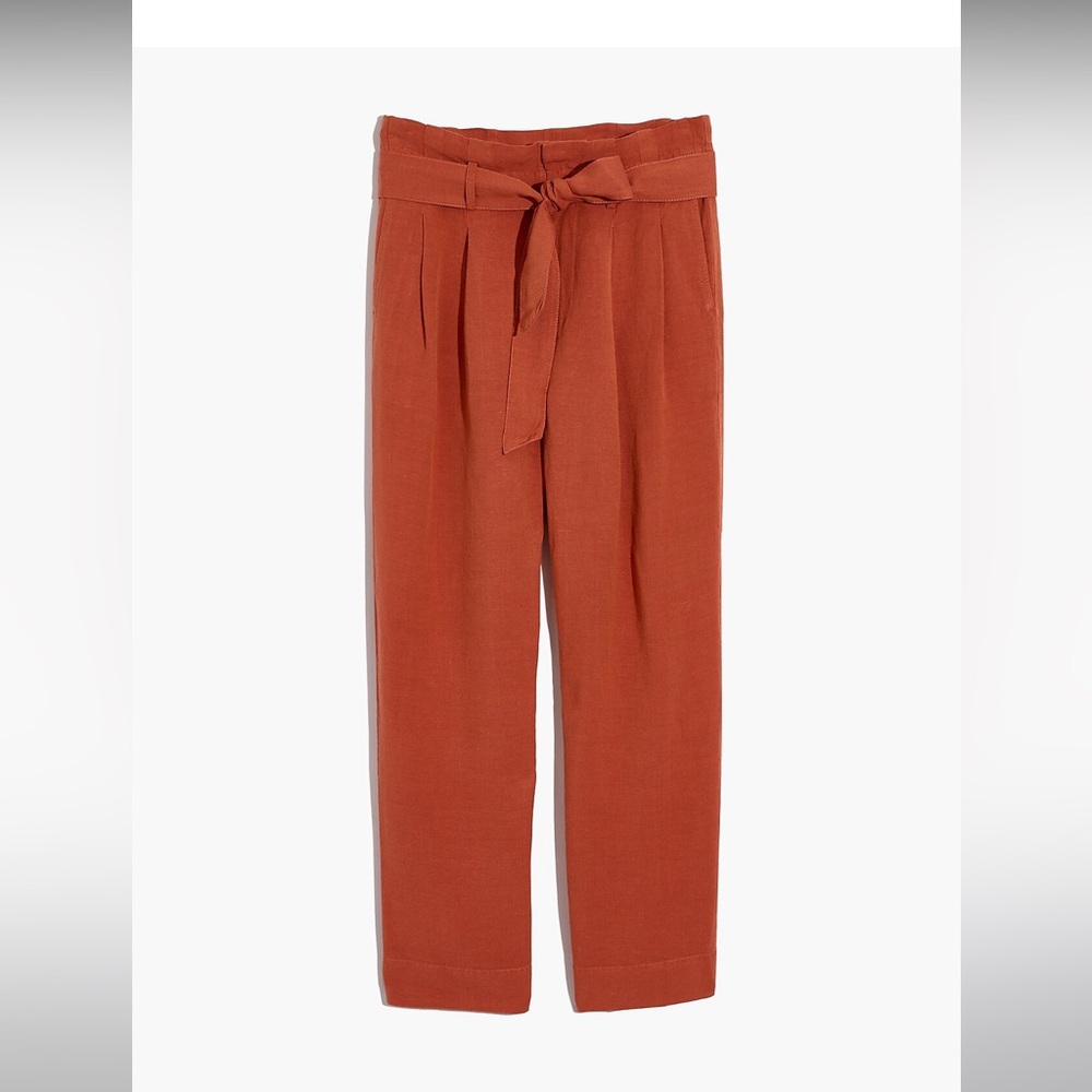 Madewell Linen blend paper bag pants rus